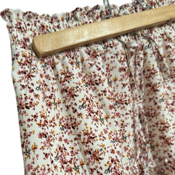 NWT PAPER CRANE Cottage Core Pull On Skirt Floral Ruffle Lined Mini Womens Large - Picture 4 of 15